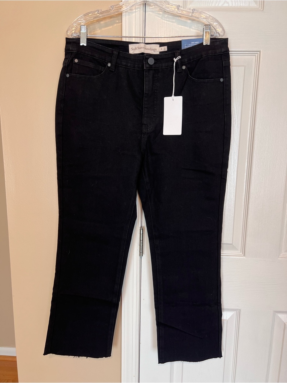 Soft Surroundings Ultimate Cropped Bootcut Jeans Black Size 12 NWT